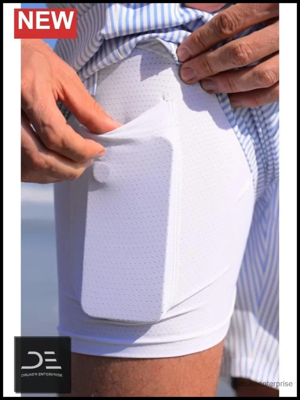 Mens Swim Trunks with Compression Liner Quick Dry 7 Inch Beach Short with